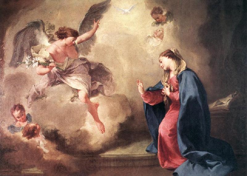 PITTONI, Giambattista Annunciation ery Spain oil painting art